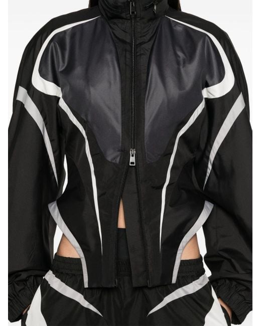 Veste zippée à corset contrastant Mugler en coloris Black
