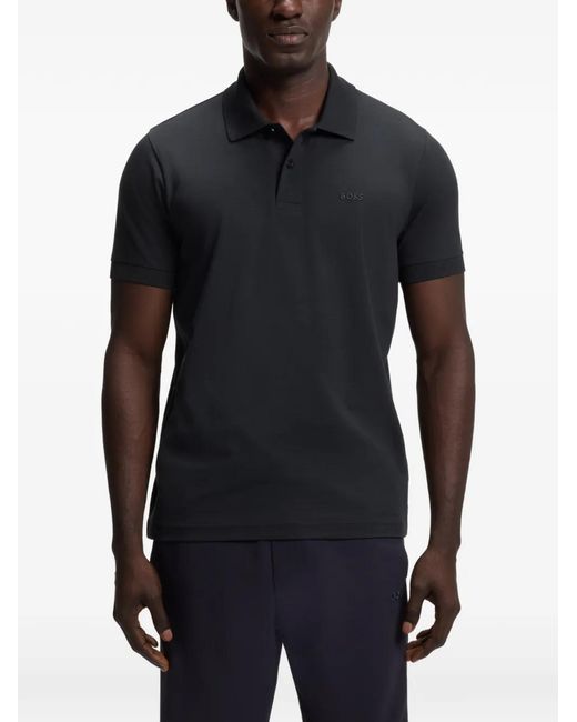 Boss Black Logo-Embroidered Regular-Fit Polo Shirt for men
