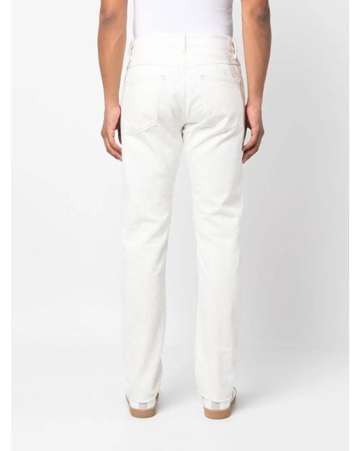 Closed White Mid-Rise Slim-Cut Jeans for men