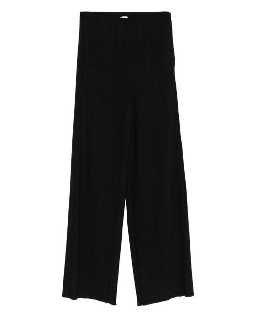 Forte_forte Black Pleated Wide-Leg Trousers