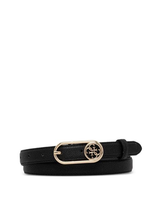 Guess White Logo-Buckle Belt