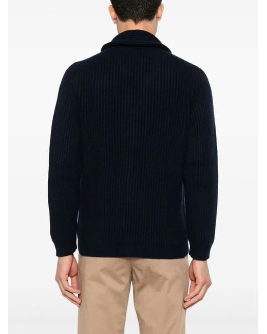 Fedeli Blue Terminillo Cardigan for men