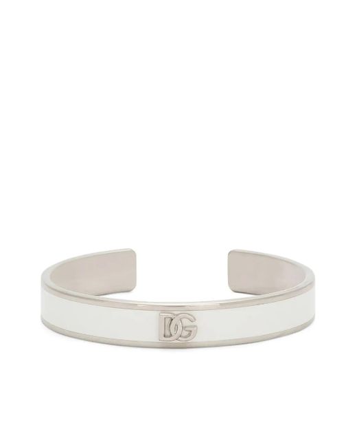 Dolce & Gabbana Metallic Logo-Plaque Cuff Bracelet
