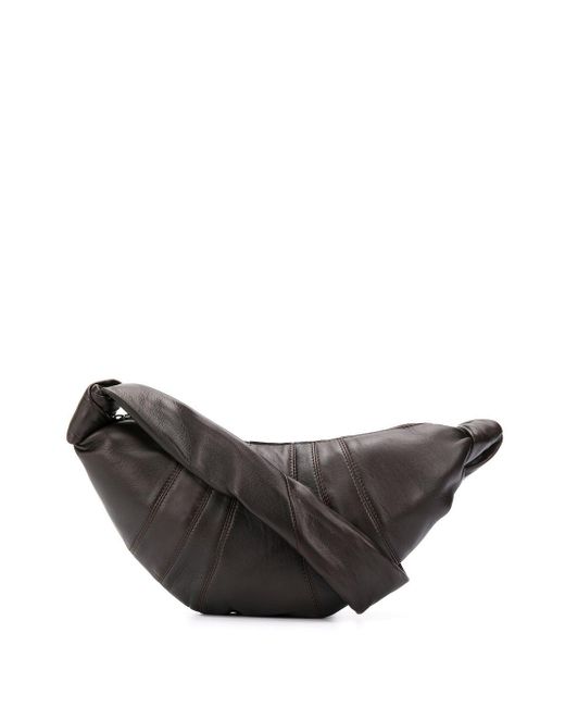 Lemaire Brown Dark Croissant Small Leather Shoulder Bag
