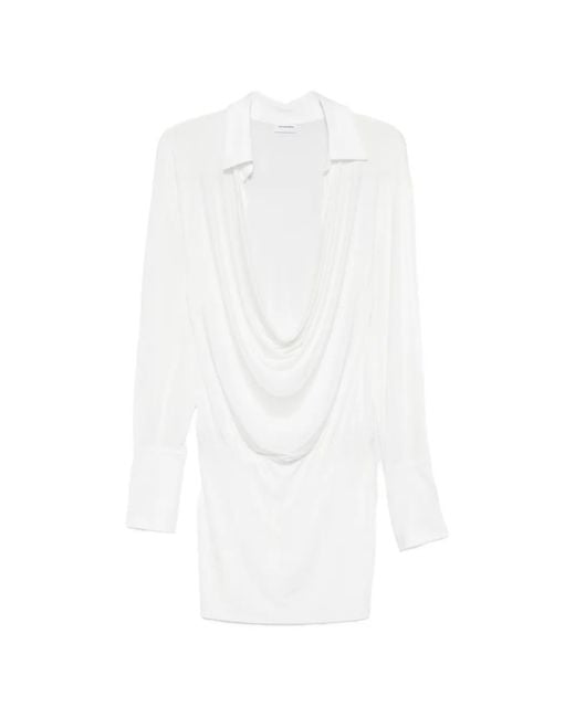 ANDAMANE White Lilia Long-Sleeve Mini Dress