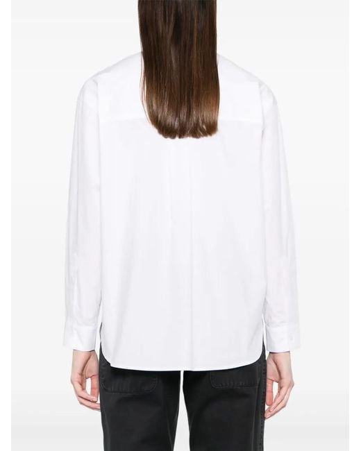 Pinko White Logo Embroidery Shirt