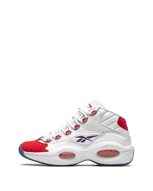 Reebok White Question Mid "Double Cross" Sneakers for men
