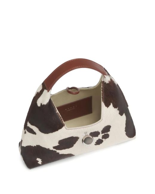 Marni White Sac Porté Épaule À Imprimé Animalier