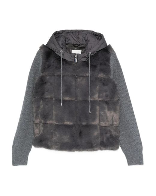 Max & Moi Gray Poppy Faux-Fur Jacket