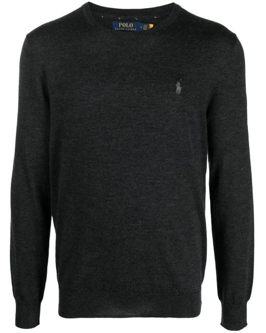 Polo Ralph Lauren Black Crew-neck Wool Sweater for men