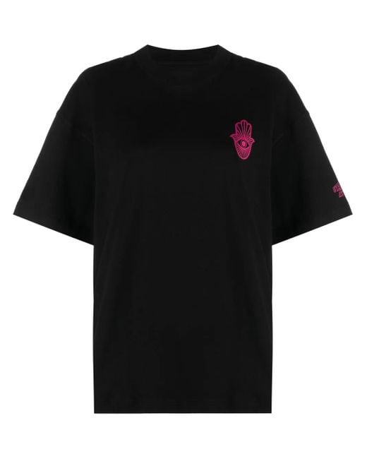 Stand Studio Black Motif-Print Short-Sleeve T-Shirt