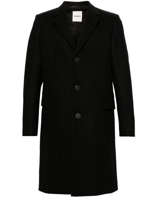 Manteau à simple boutonnage Sandro pour homme en coloris Black