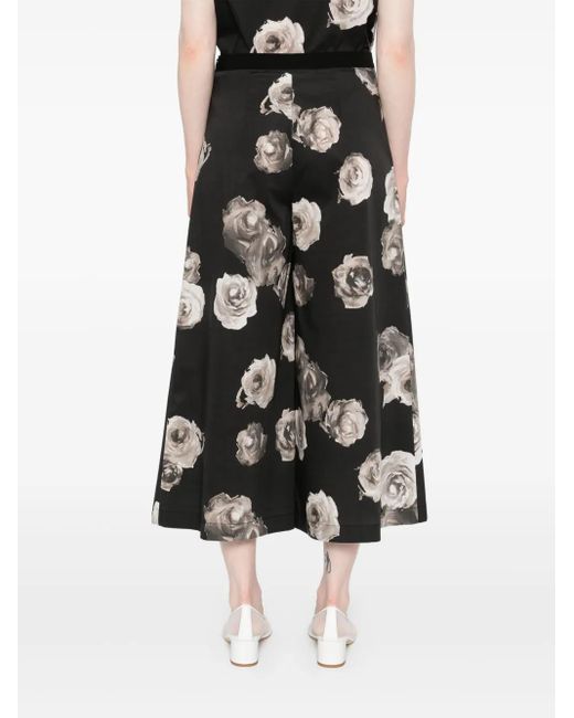 Pantalones anchos con estampado floral Liviana Conti de color Black