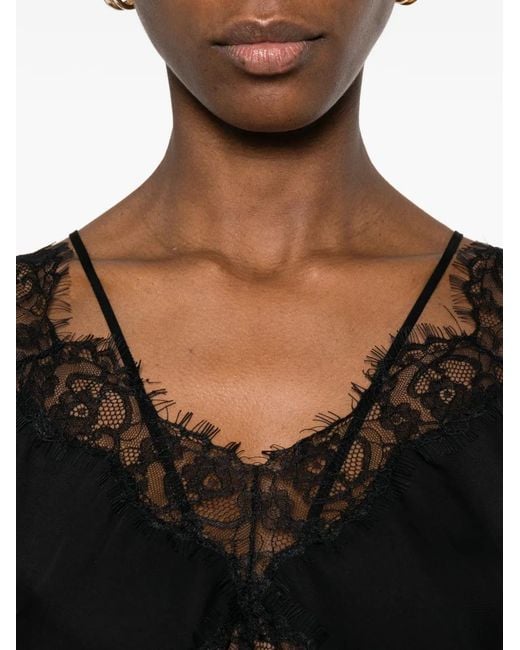 Pinko Black Lace Lingerie Top