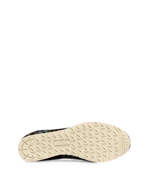 Autry Black Windspin Low Leopard-Print Pony-Hair Sneakers