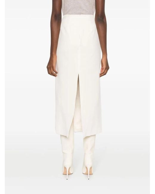 Blanca Vita White Galtonia Pencil Midi Skirt