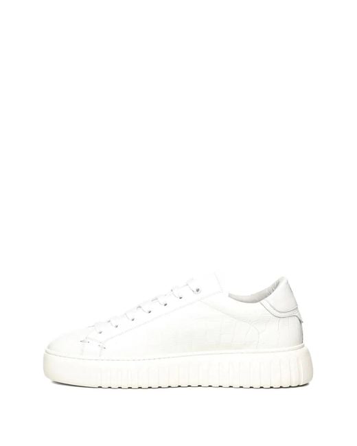 Giuliano Galiano White Mars Croc-Effect Leather Sneakers for men