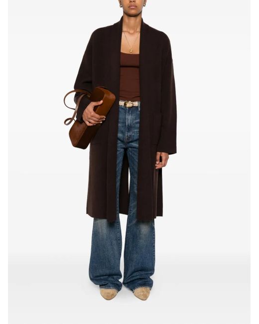 Allude Black Open-Front Coat