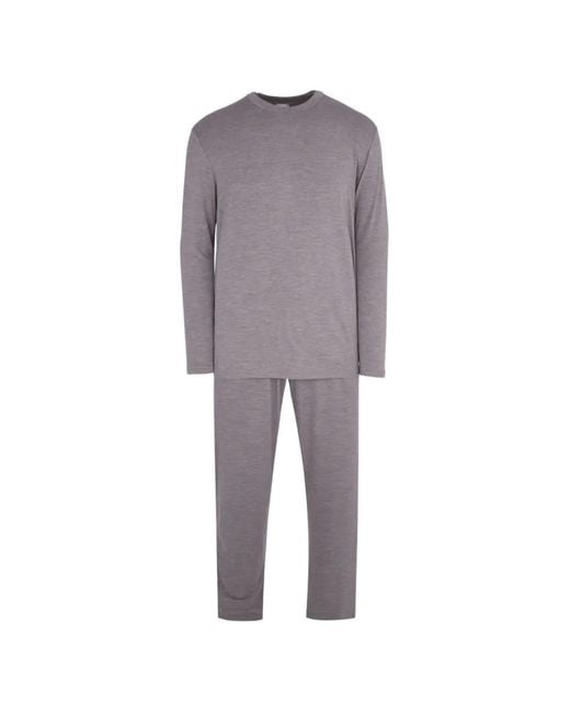 Zimmerli of Switzerland Gray Long-Sleeve Pajamas for men