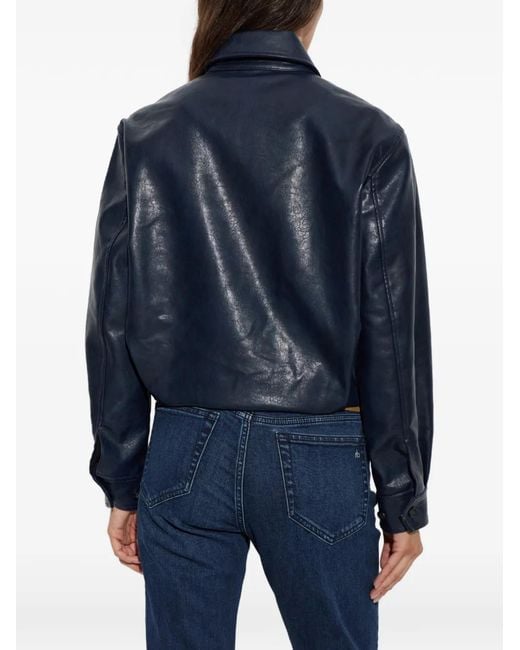 Rag & Bone Blue Zip-Up Collared Jacket