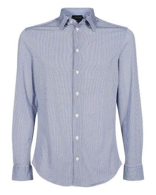 Camisa de manga larga Emporio Armani de hombre de color Blue