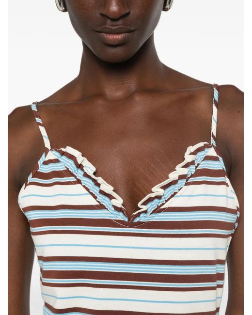 Posse Gray Nadine Ruffle-Trim Tank Top