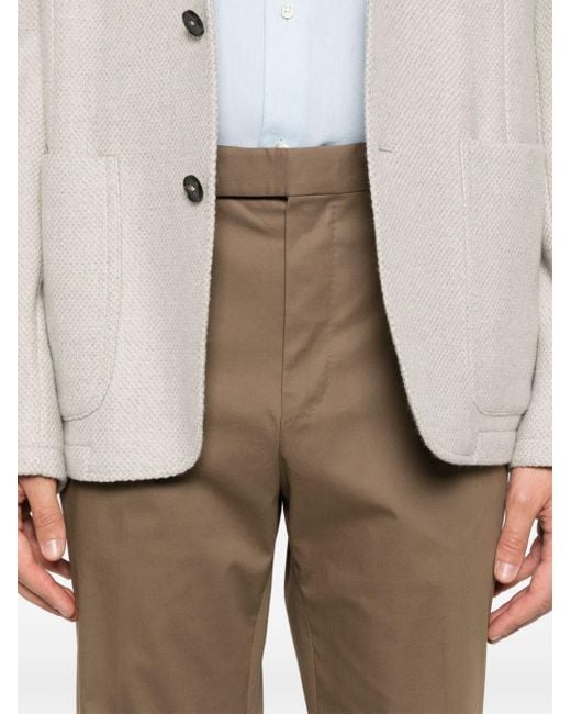 Zegna Brown Tapered-Leg Trousers for men