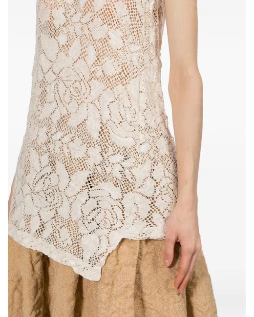 Comme des Garçons White Floral-Lace Top