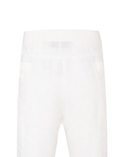 Exit Society White Linen Drawstring Trousers for men