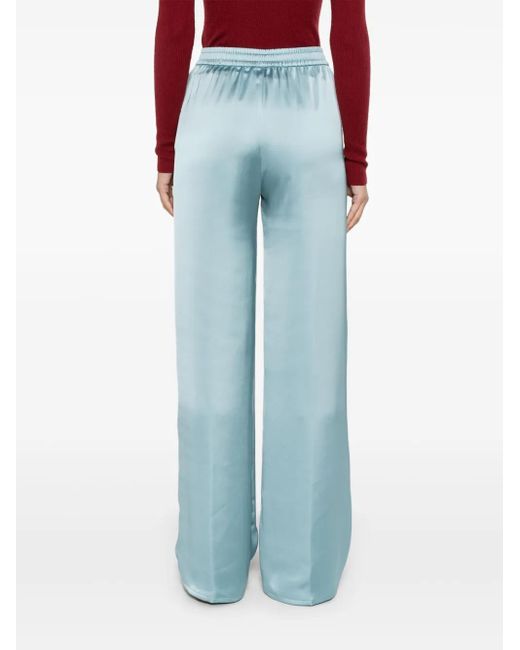 Herno Blue Satin Palazzo Pants