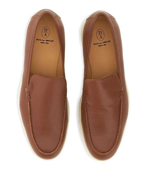 Duca Degli Abruzzi Brown Leather Loafers for men