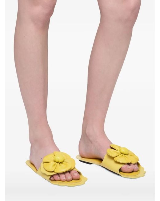 Marc Jacobs Metallic Slip-On Leather Sandals