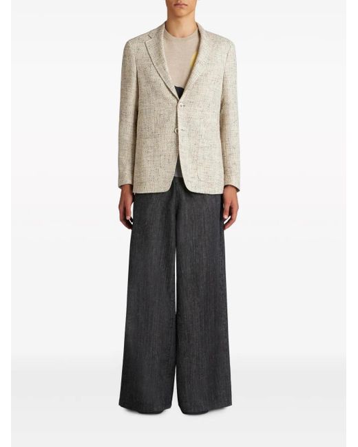 Etro Natural Single-Breasted Bouclé Blazer for men