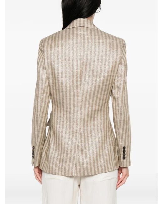 Brunello Cucinelli Natural Linen Silk Buffalo Jacket