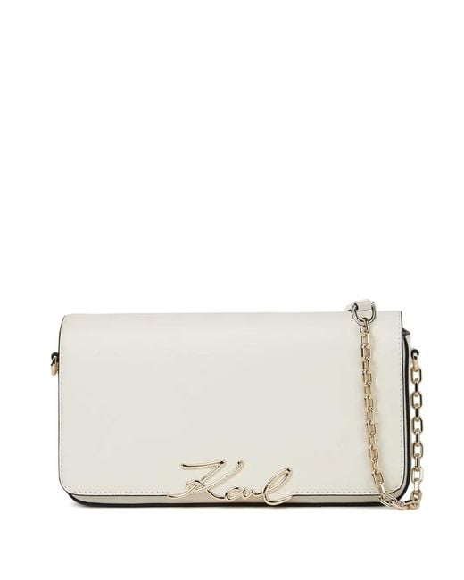 Karl Lagerfeld White Logo Cross Body Bag