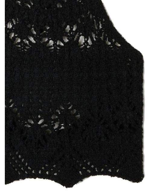 Alanui Black Lagoon Romance Crochet Halterneck Top