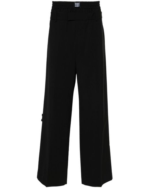 MSGM Black Double-waist Tailored Trousers for men