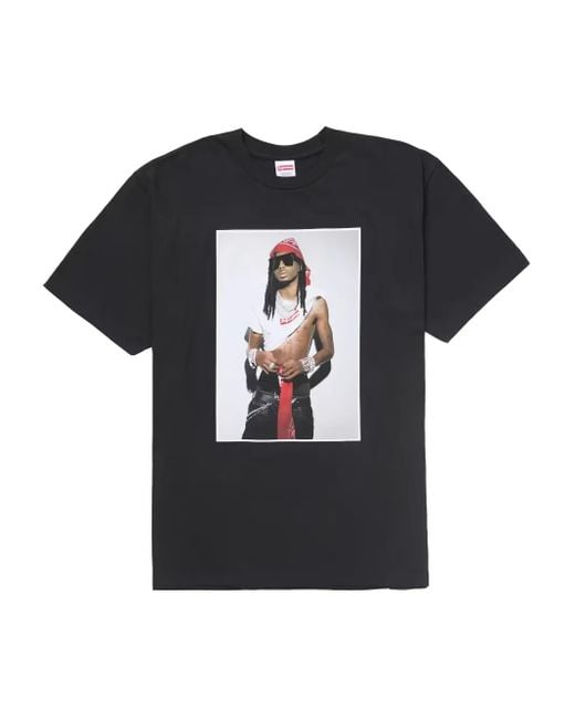 Supreme Black Playboi Carti Graphic-Print T-Shirt for men