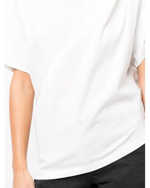 Alexander Wang White Drape-Detail Short-Sleeve T-Shirt