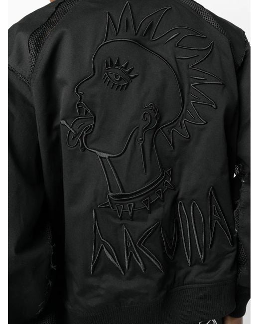 Haculla Black Mesh-Panel Bomber Jacket for men