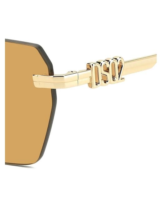 DSquared² Natural Logo-Detail Geometric Sunglasses for men