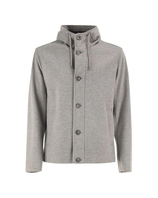 Herno Gray Hooded Jacket for men
