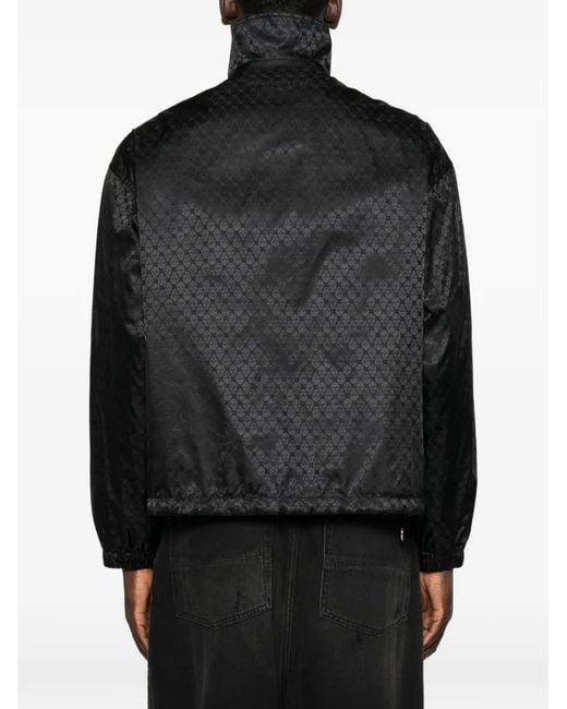 McQueen Black Skull-Jacquard Jacket for men