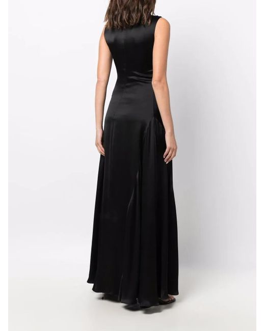 AMI Black Sleek Sleeveless Maxi Dress With Flowing Silhouett