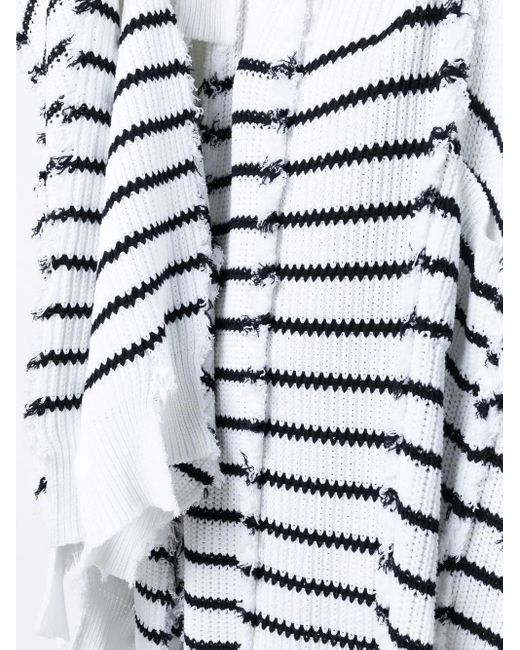 Marni White Striped Knitted Cape