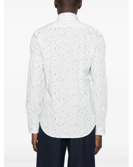 メンズ Paul Smith Freefall プリント シャツ White