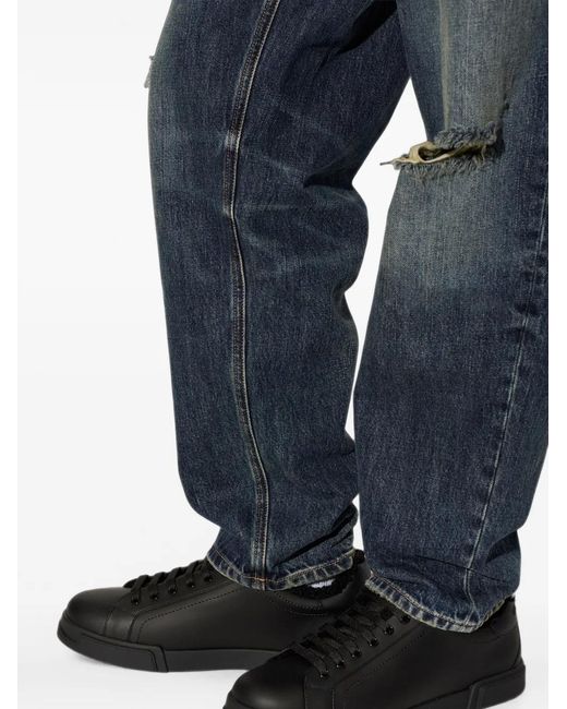 Dolce & Gabbana Black Portofino Light Calfskin Sneakers for men