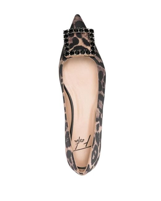 Roberto Festa Brown Amaia Leopard-Print Ballerina Shoes