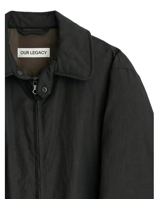 Our Legacy Black Collared Puffa Jacket for men