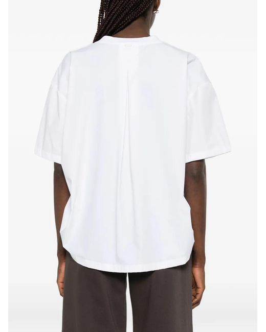Herno White Drawstring-Hem T-Shirt